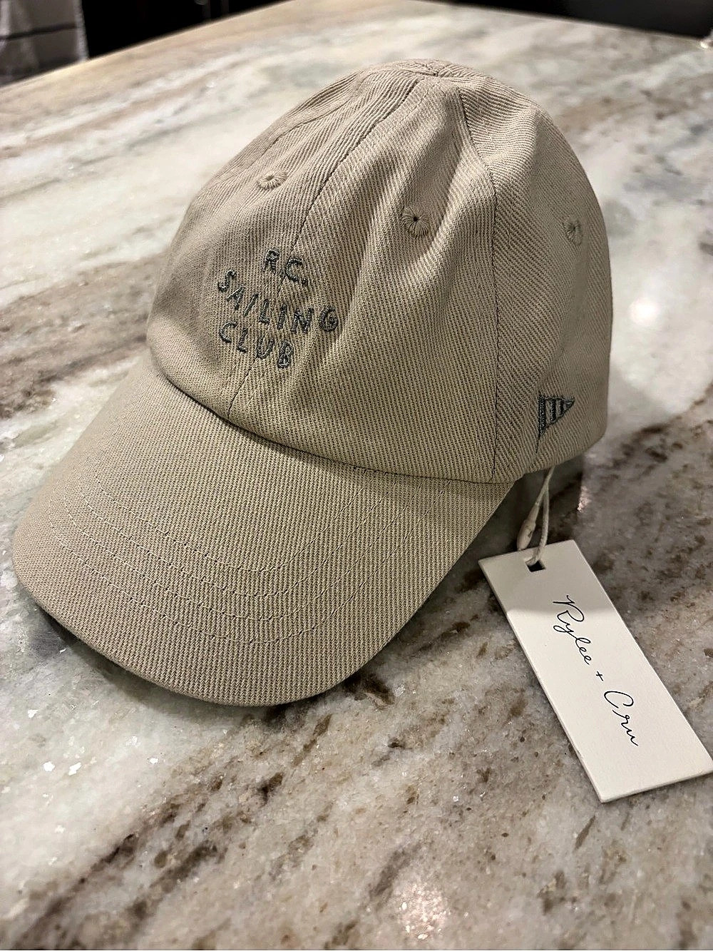 NWT Rylee + Cru Dad Hat Cap Cotton R.C. Sailing Club Stone Khaki Small/Medium